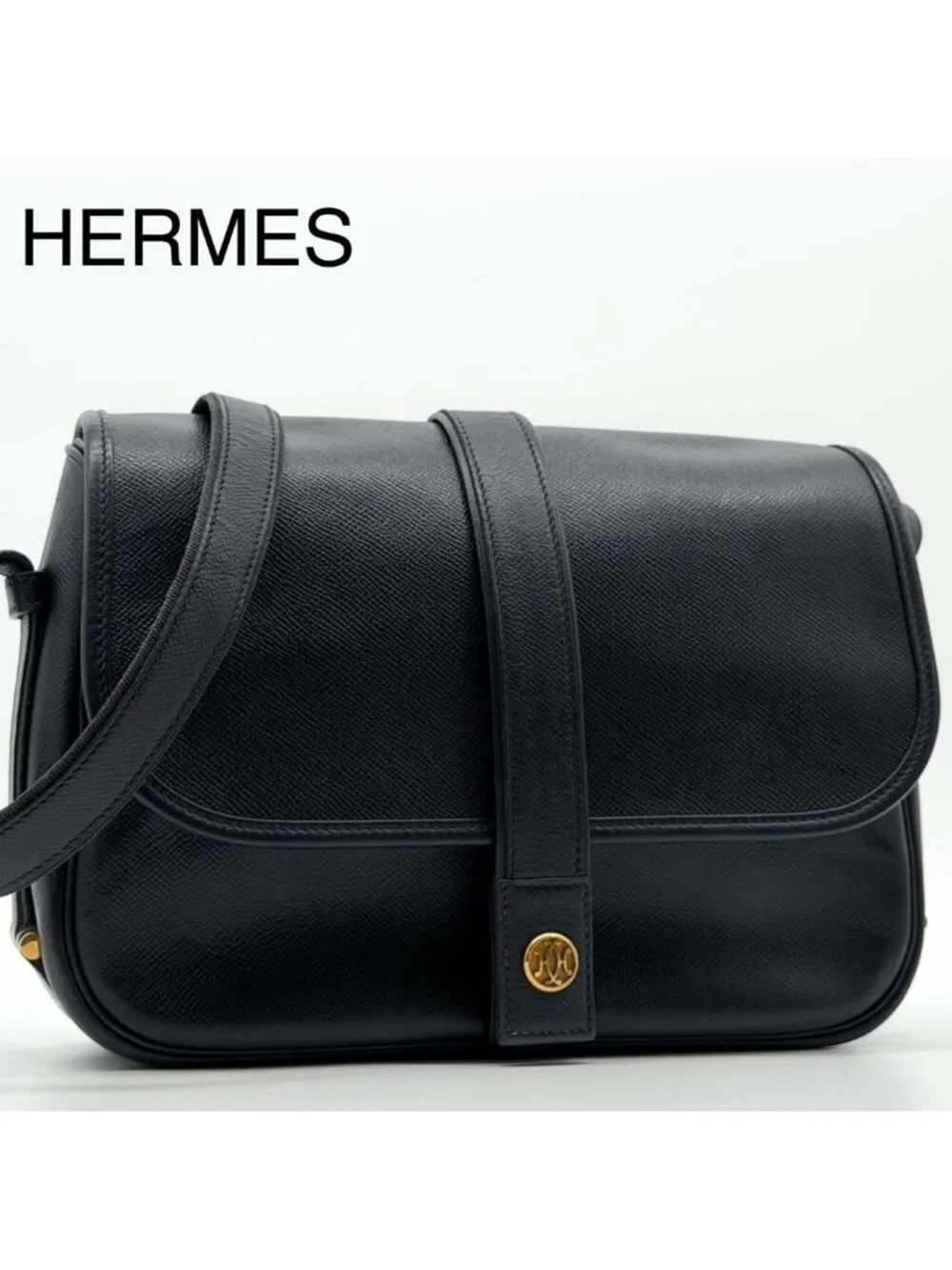 Hermes Rare Vintage Noumea Shoulder Bag Navy
